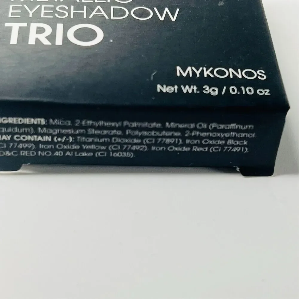 Model Co Metallic Eyeshadow Trio Palette Mykonos Warm Neutrals 3g .1oz New NIB